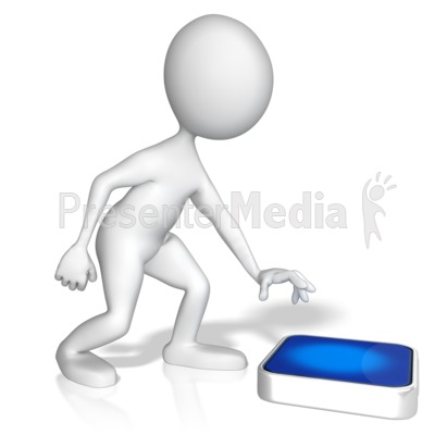 Stick Figure Pushing App Presentation clipart