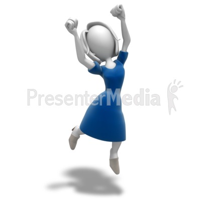 Woman Jumping Celebration Presentation clipart