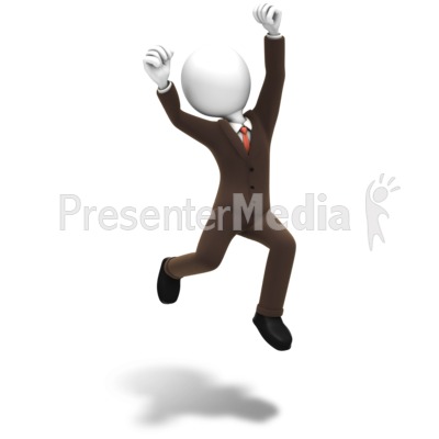 Man Jumping Celebration Presentation clipart