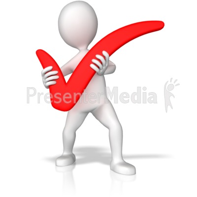 Stick Figure Holding Check Mark Presentation Clipart Great Clipart For Presentations Www Presenter Media Templates Free