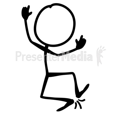 Line Figure Jump Joy Presentation clipart