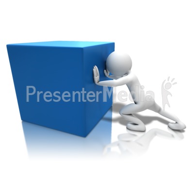 Pushing Heavy Box Presentation clipart