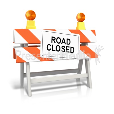 Road Closed Sign Presentation clipart