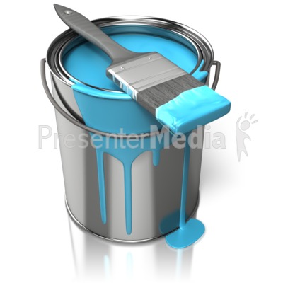 Paint Can With Brush Presentation clipart