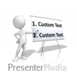 Stick Figure Presenting Blank Board Text - Presentation Clipart