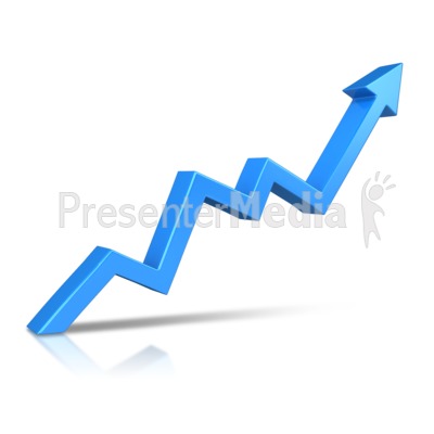 Arrow Climbing Upward Presentation clipart