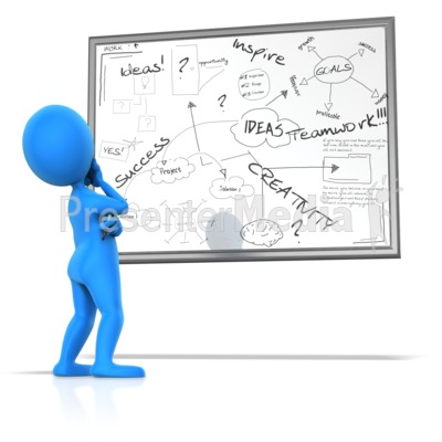 Pondering White Board Writings Presentation clipart