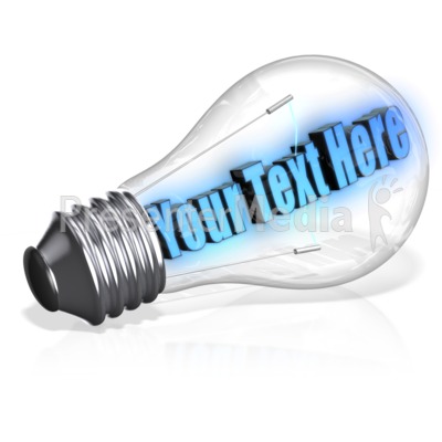 Light Bulb Text Presentation clipart