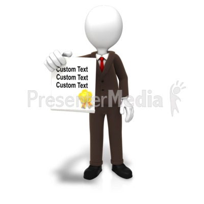 Man With Award Document Text Presentation clipart