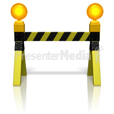 Road Block Caution Lights Presentation clipart
