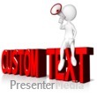 Stick Figure Sitting On Text With Megaph - Presentation Clipart