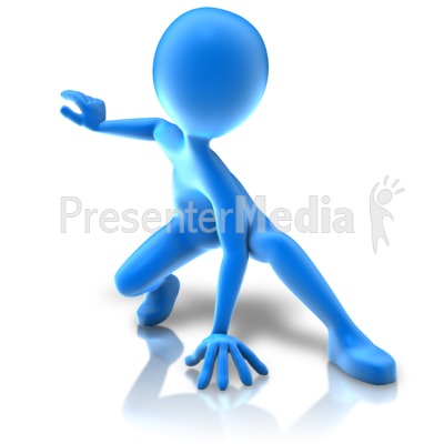 Hero Crouching Pose Presentation clipart