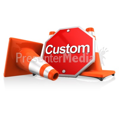 Custom Sign With Traffic Cones Presentation clipart