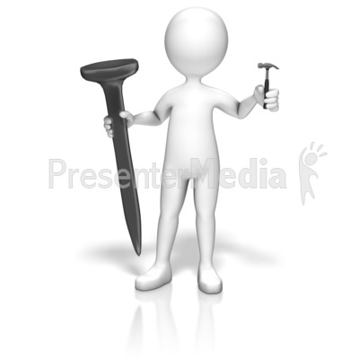 Stick Figure Wrong Tool Presentation clipart