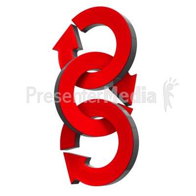 Three Intersecting Arrow Circles Presentation clipart