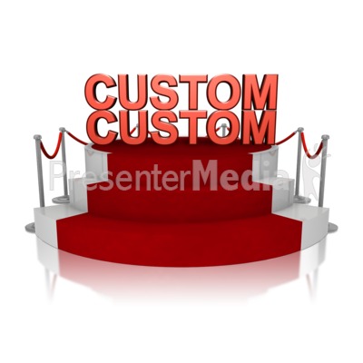 Custom Text On Platform With Red Carpet Presentation clipart