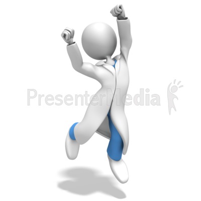 Doctor or Nurse Jumping Celebration Presentation clipart