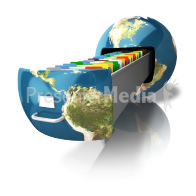 File Cabinet Earth Presentation clipart