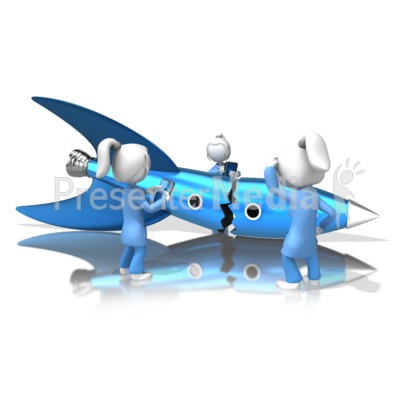 Women Rocket Scientist Study Crash Presentation clipart