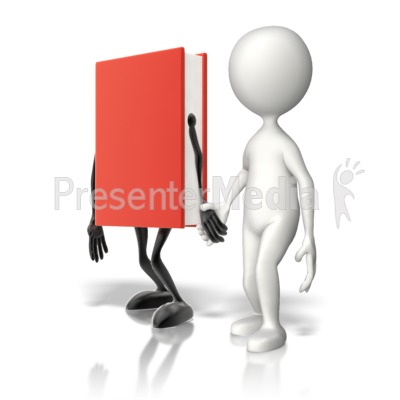 Book Holding Hands With Stick Figure Presentation clipart