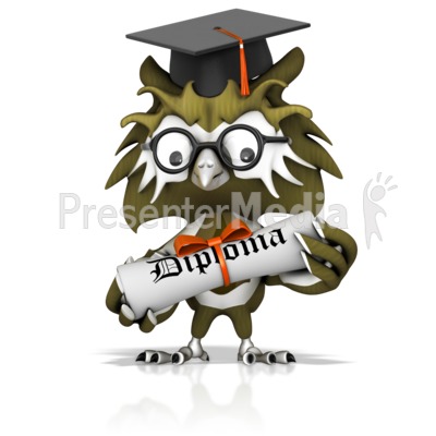 Graduation Owl Holding Diploma Presentation clipart