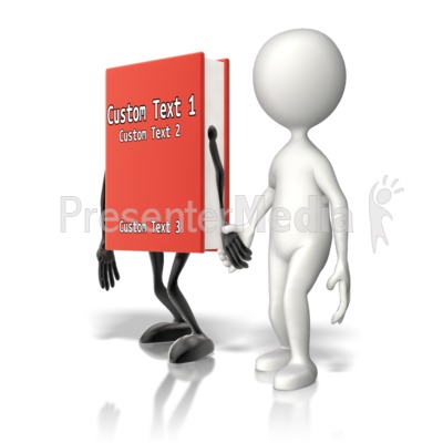 Custom Book Holding Hands Presentation clipart