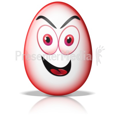Egg Shape Crazy Evil Mad Face Presentation clipart