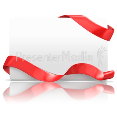 Blank Holiday Card Ribbon Presentation clipart