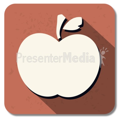 Teacher Apple Square Icon Presentation clipart