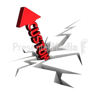 Custom Text Arrow With Crack Presentation clipart