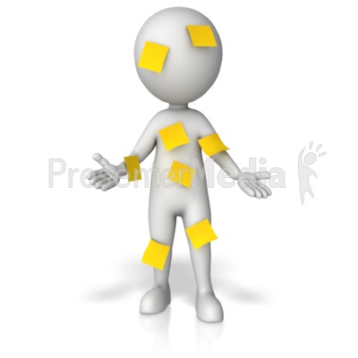 Figure Covered In Blank Notes Presentation clipart