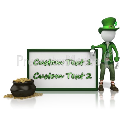 Leprechan With Custom Text Sign Presentation clipart