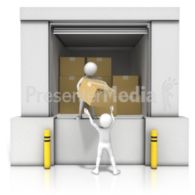 Unloading Dock Boxes Presentation clipart