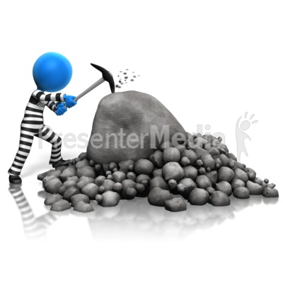 Inmate Breaking Rocks - Presentation Clipart - Great Clipart for