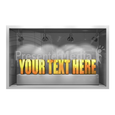 Glass Window Display 3D Text Presentation clipart
