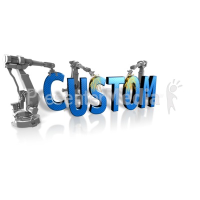 Robot Building Custom Text Presentation clipart