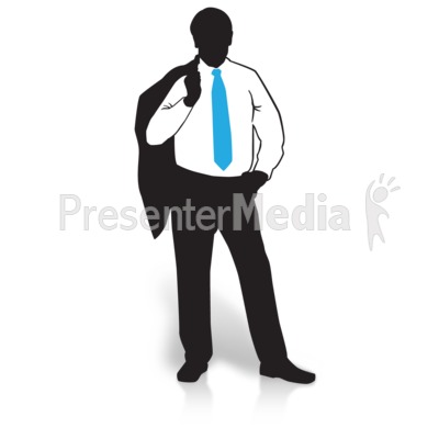 Businessman Silhouette Suit Jacket Presentation clipart