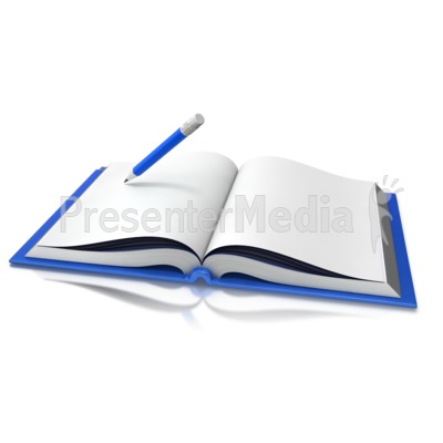Opened Book Pencil Writing Presentation clipart