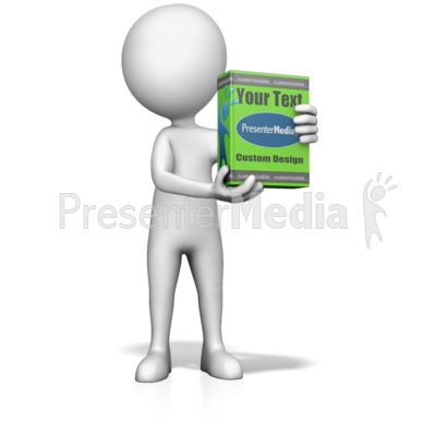 Figure Holding Product Box Presentation clipart
