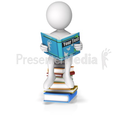 Sitting On Books Reading Custom Book Presentation clipart