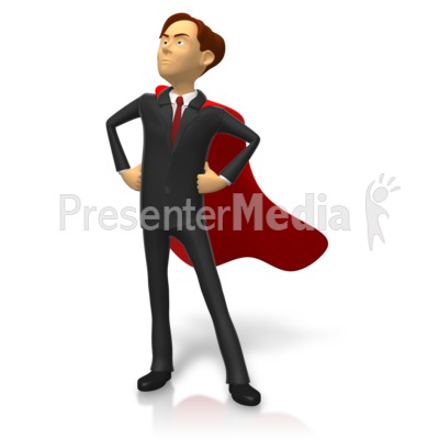 Businessman Superhero Pose Presentation clipart