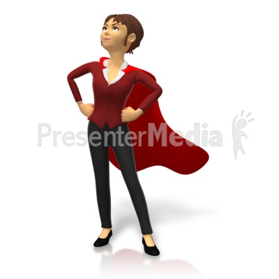 Businesswoman Superhero Pose Presentation clipart
