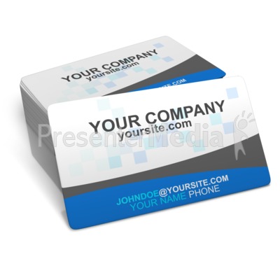 Custom Business Card Pile Presentation clipart