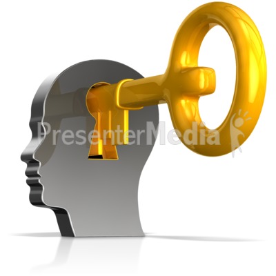 Keyhole In Head With Key Presentation clipart
