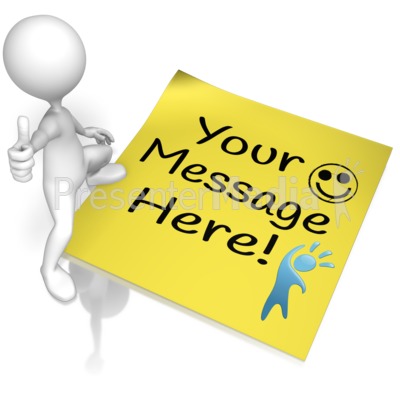 Figure Standing On Note Text Presentation clipart