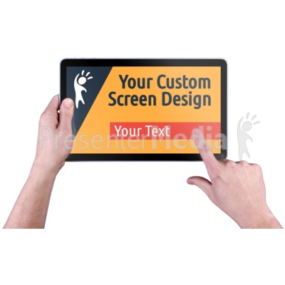 Hands Touch Tablet Custom Presentation clipart