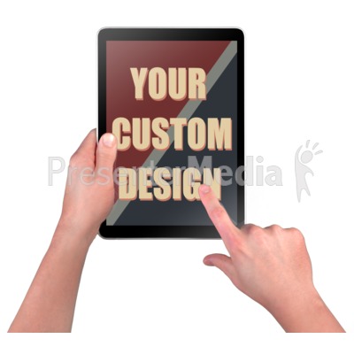 Hands Touch Device Custom Presentation clipart
