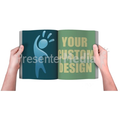 Hands Holding Book Custom Presentation clipart