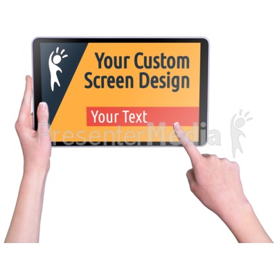 Hands Touch Tablet Female Custom Presentation clipart