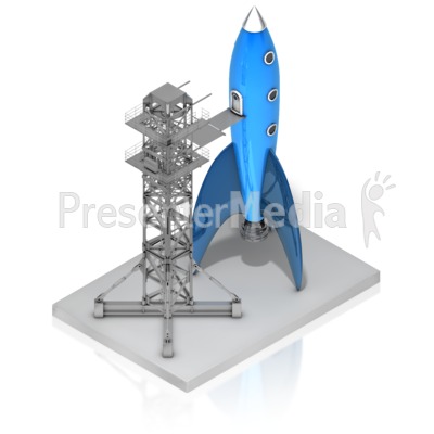 Rocket On Launch Pad - Science and Technology - Great Clipart for